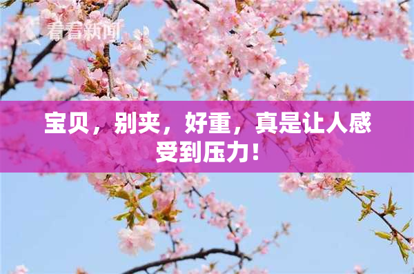 宝贝，别夹，好重，真是让人感受到压力！