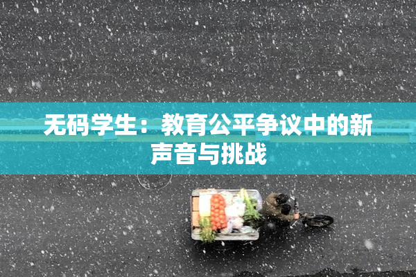 无码学生：教育公平争议中的新声音与挑战