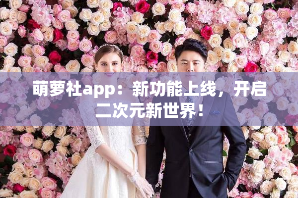 萌萝社app：新功能上线，开启二次元新世界！