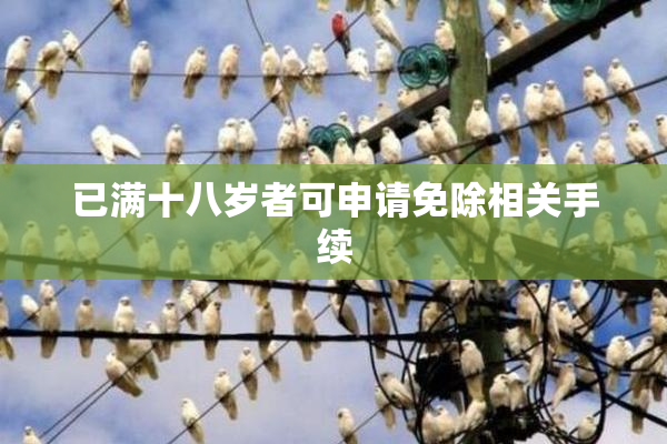 已满十八岁者可申请免除相关手续
