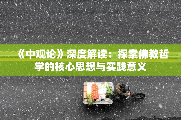 《中观论》深度解读：探索佛教哲学的核心思想与实践意义