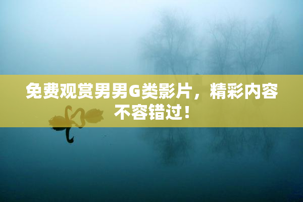 免费观赏男男G类影片，精彩内容不容错过！