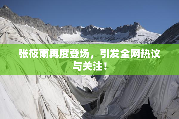 张筱雨再度登场，引发全网热议与关注！