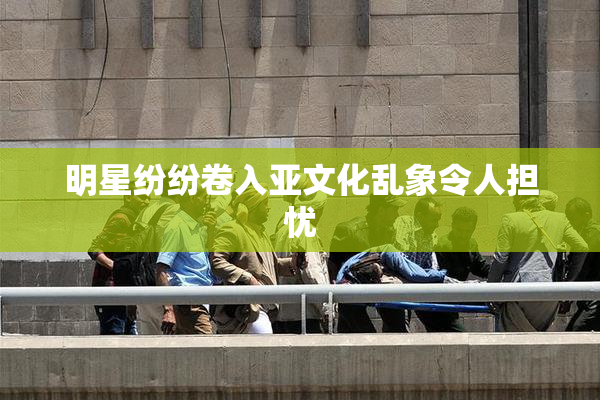 明星纷纷卷入亚文化乱象令人担忧