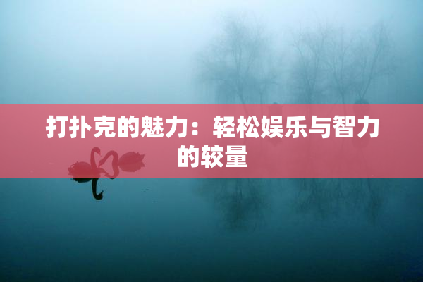 打扑克的魅力：轻松娱乐与智力的较量