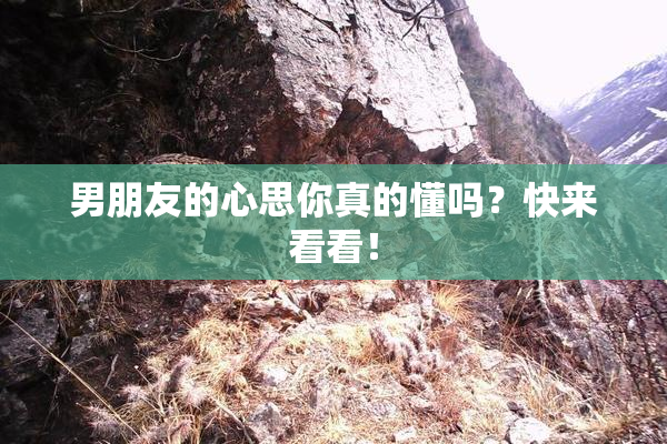男朋友的心思你真的懂吗？快来看看！