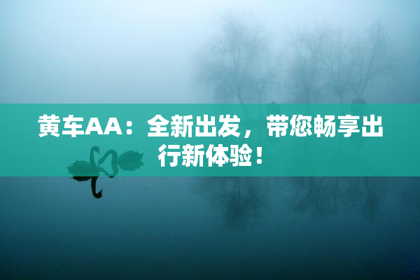 黄车AA：全新出发，带您畅享出行新体验！