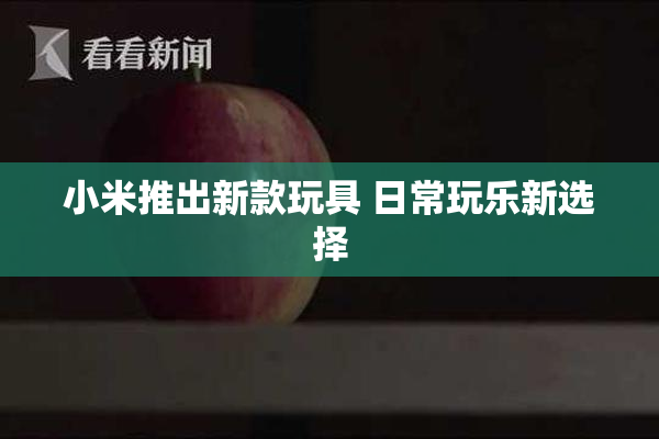小米推出新款玩具 日常玩乐新选择