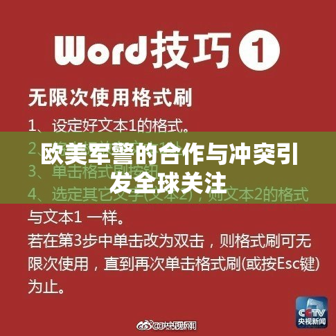欧美军警的合作与冲突引发全球关注