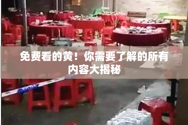 免费看的黄！你需要了解的所有内容大揭秘