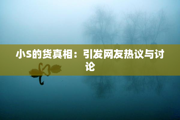 小S的货真相：引发网友热议与讨论