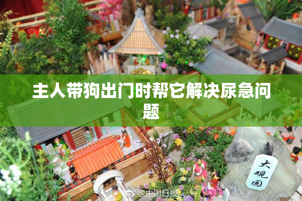 主人带狗出门时帮它解决尿急问题