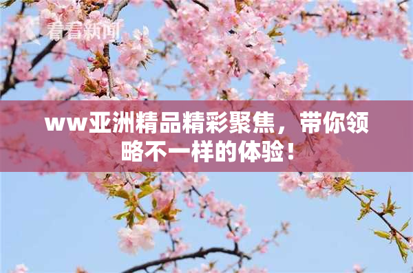 ww亚洲精品精彩聚焦，带你领略不一样的体验！