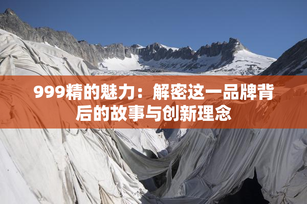 999精的魅力：解密这一品牌背后的故事与创新理念