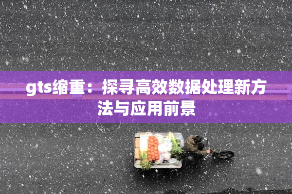 gts缩重：探寻高效数据处理新方法与应用前景