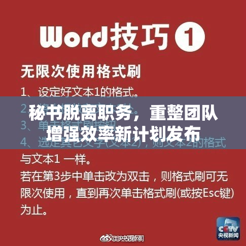 秘书脱离职务，重整团队增强效率新计划发布