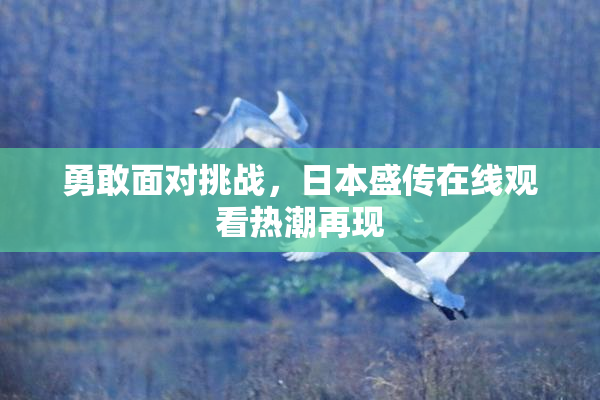 勇敢面对挑战，日本盛传在线观看热潮再现