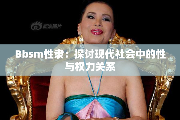Bbsm性隶：探讨现代社会中的性与权力关系