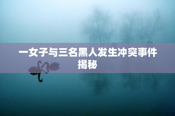 一女子与三名黑人发生冲突事件揭秘
