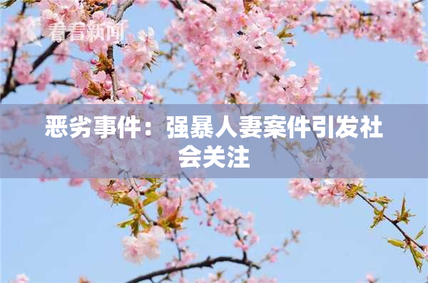 恶劣事件：强暴人妻案件引发社会关注