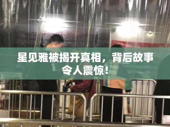 星见雅被揭开真相，背后故事令人震惊！