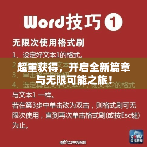 超重获得，开启全新篇章与无限可能之旅！