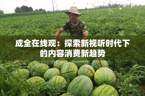 成全在线观：探索新视听时代下的内容消费新趋势