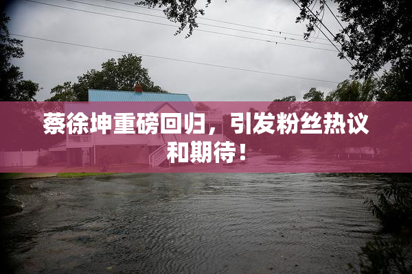 蔡徐坤重磅回归，引发粉丝热议和期待！