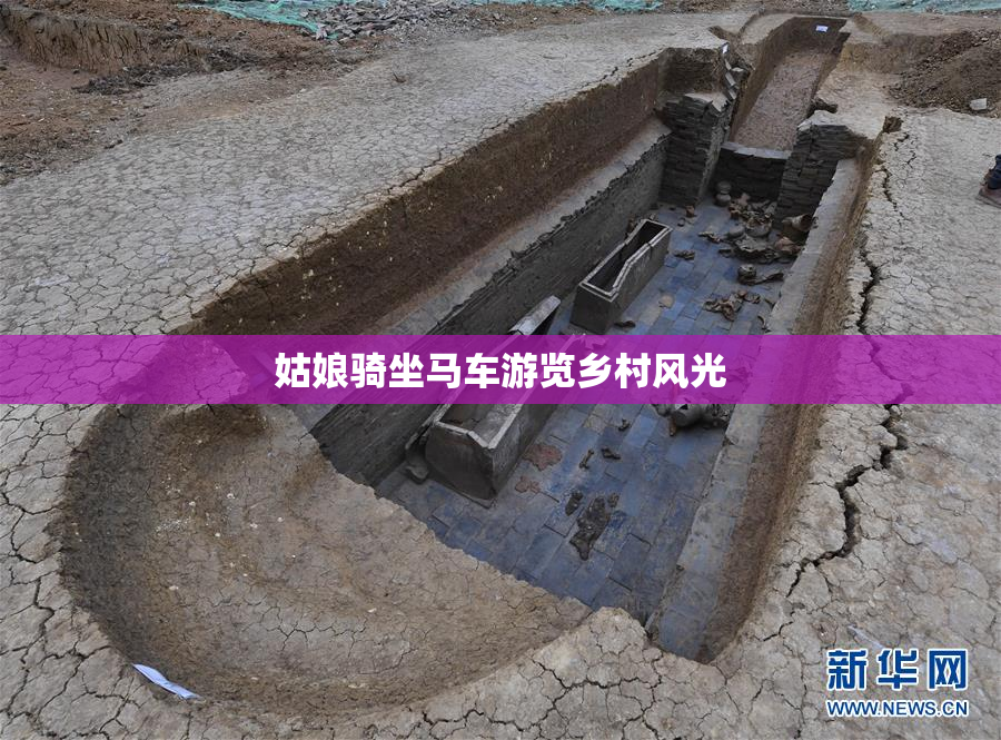 姑娘骑坐马车游览乡村风光