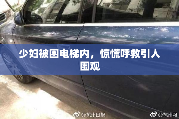 少妇被困电梯内，惊慌呼救引人围观