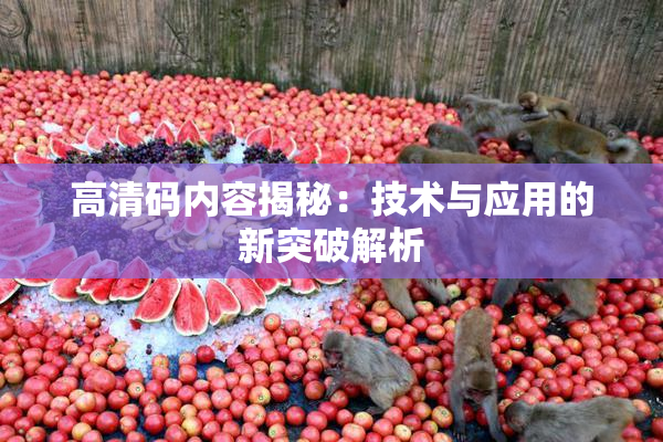 高清码内容揭秘：技术与应用的新突破解析