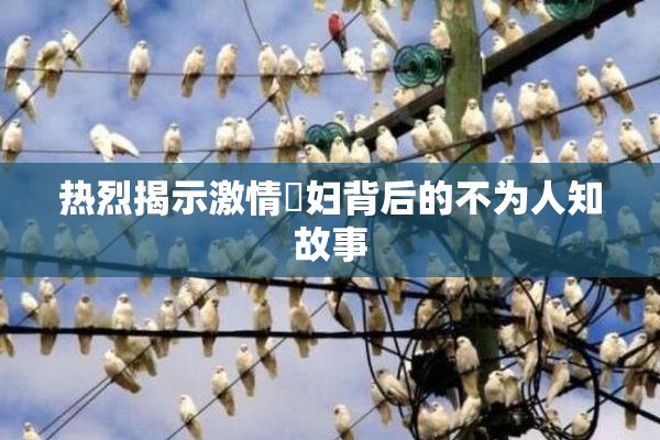 热烈揭示激情婬妇背后的不为人知故事