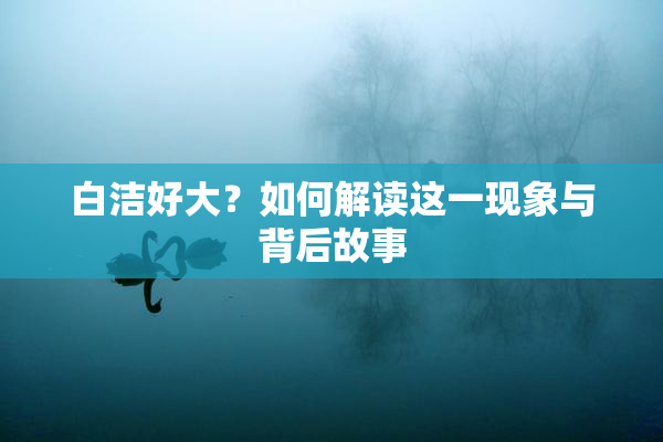 白洁好大？如何解读这一现象与背后故事
