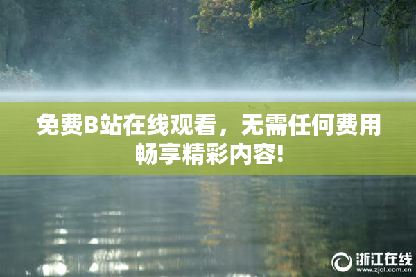 免费B站在线观看，无需任何费用畅享精彩内容!