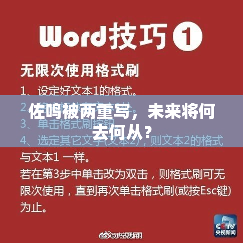 佐鸣被两重写，未来将何去何从？