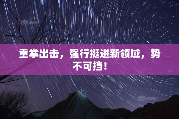 重拳出击，强行挺进新领域，势不可挡！