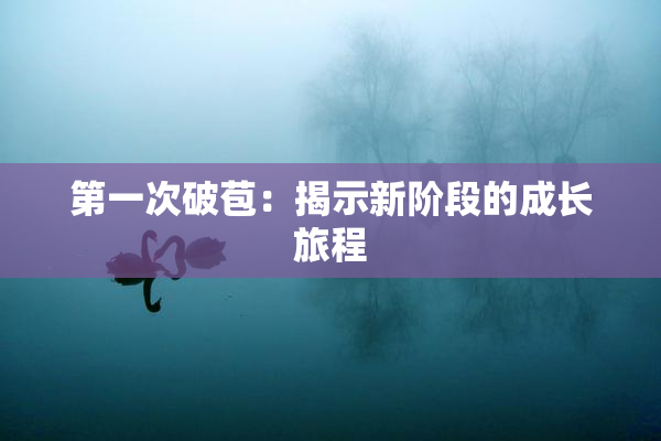 第一次破苞：揭示新阶段的成长旅程