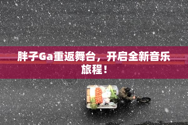 胖子Ga重返舞台，开启全新音乐旅程！