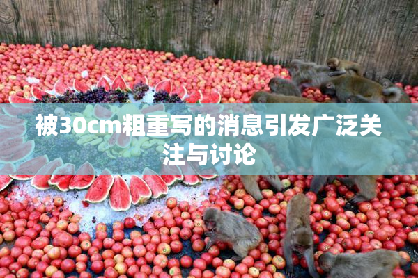 被30cm粗重写的消息引发广泛关注与讨论