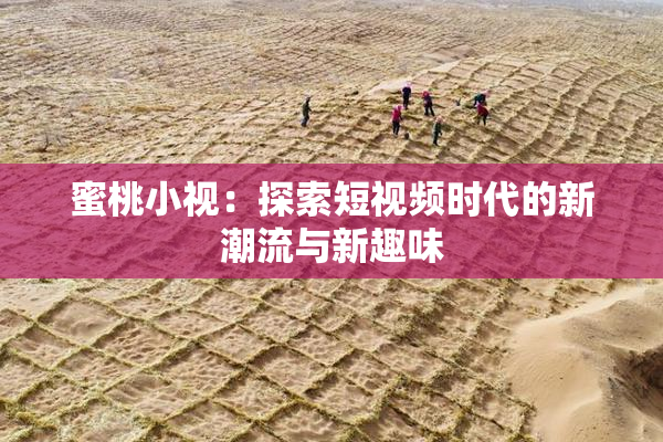 蜜桃小视：探索短视频时代的新潮流与新趣味