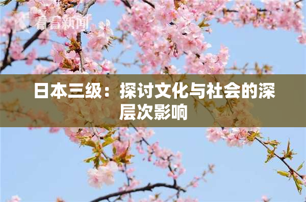 日本三级：探讨文化与社会的深层次影响